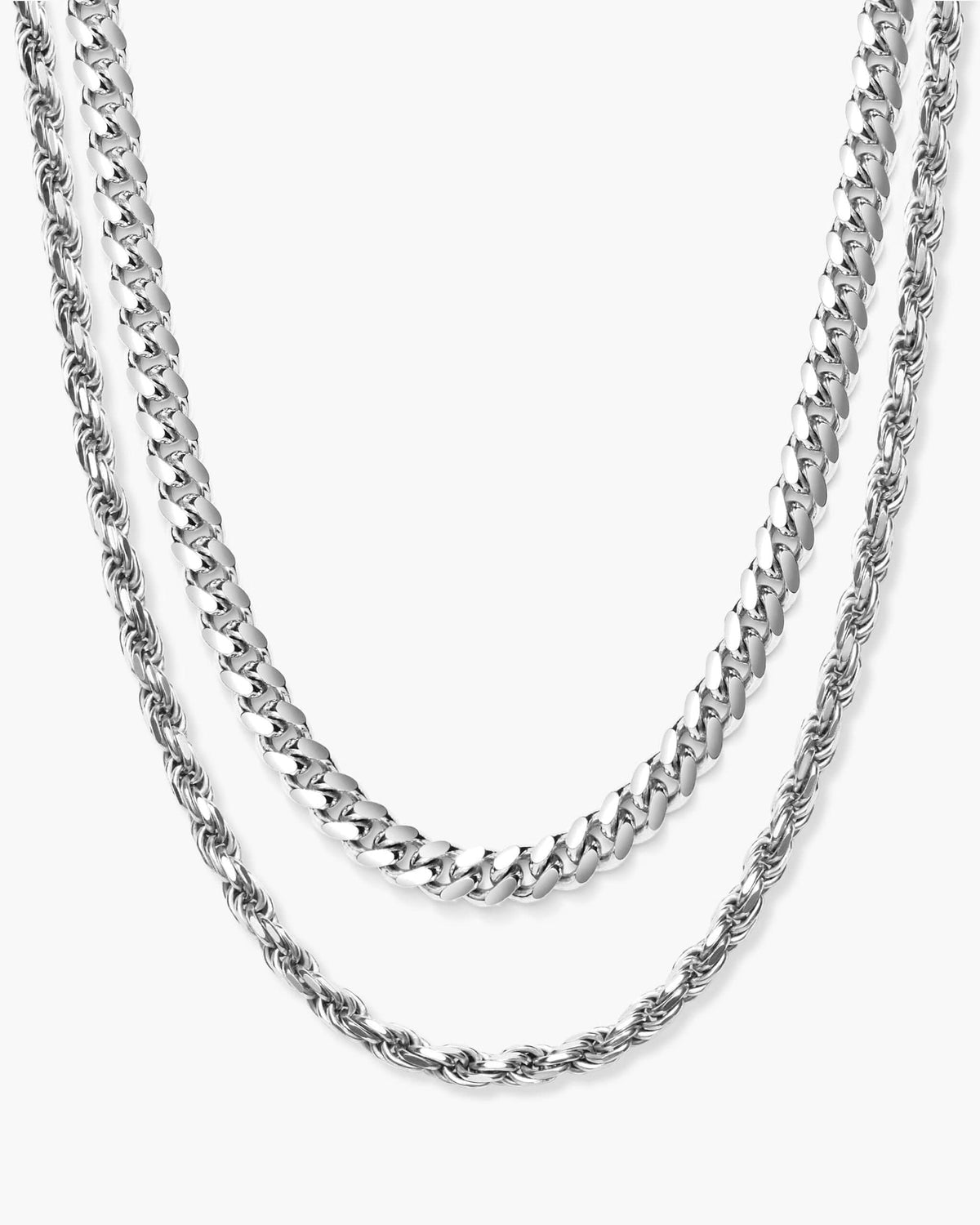 Cuban + Rope Chain Stack