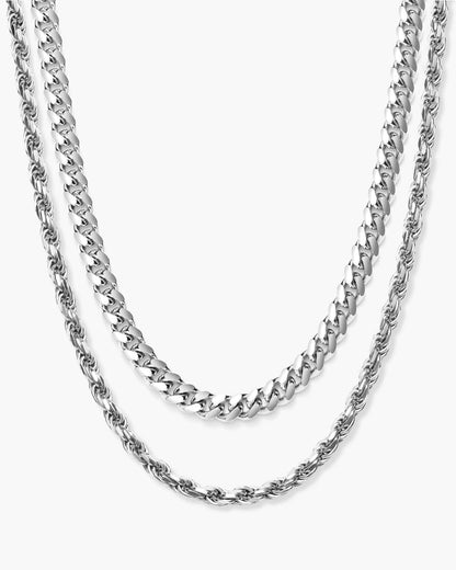 Cuban + Rope Chain Stack