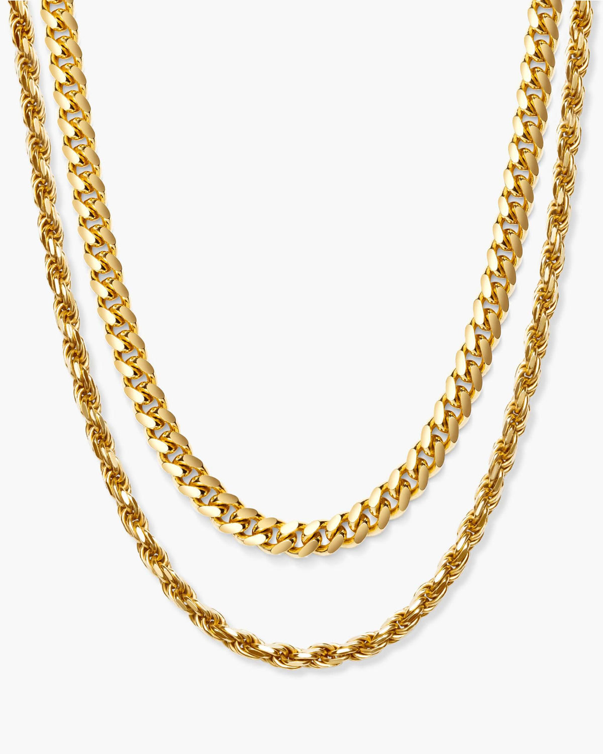 Cuban + Rope Chain Stack