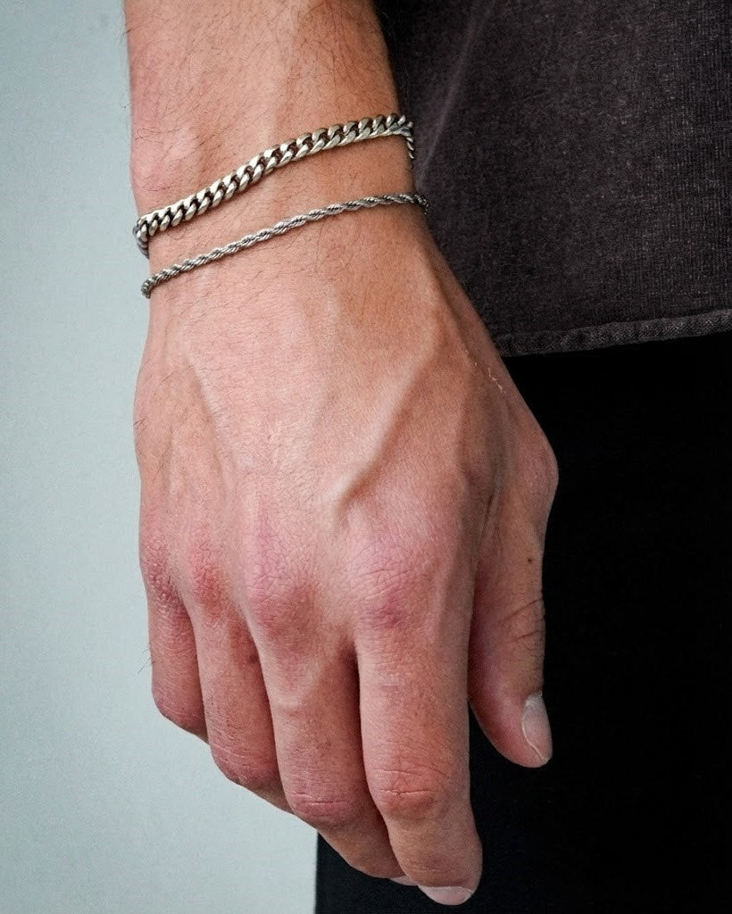 Cuban + Rope Bracelet Stack